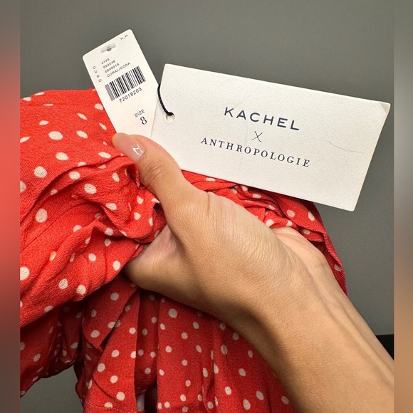 NWT Kachel x Anthropologie Jordan Wide-Leg culotte Jumpsuit polka dot size L - Picture 6 of 8